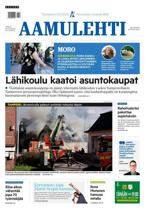 Aamulehti 13.8.2026