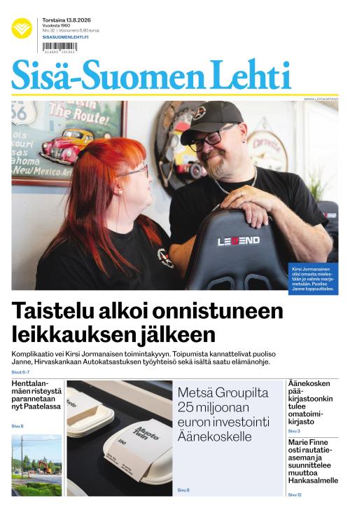 Sisä-Suomen Lehti 13.8.2026