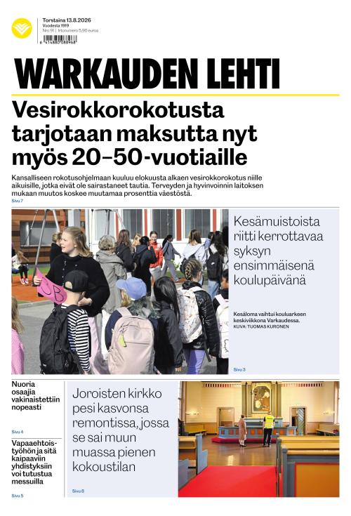 Warkauden Lehti 13.8.2026