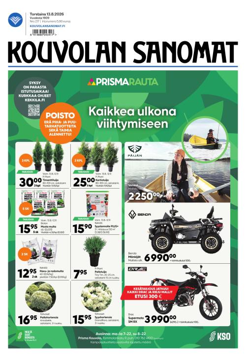 Kouvolan Sanomat 13.8.2026