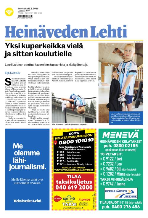 Heinäveden lehti 13.8.2026