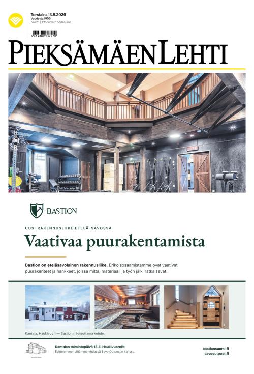 Pieksämäen lehti 13.8.2026