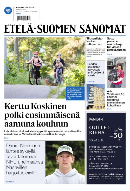 Etelä-Suomen Sanomat 13.8.2026