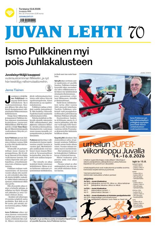 Juvan lehti 13.8.2026