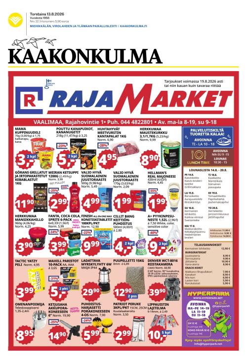 Kaakonkulma 13.8.2026
