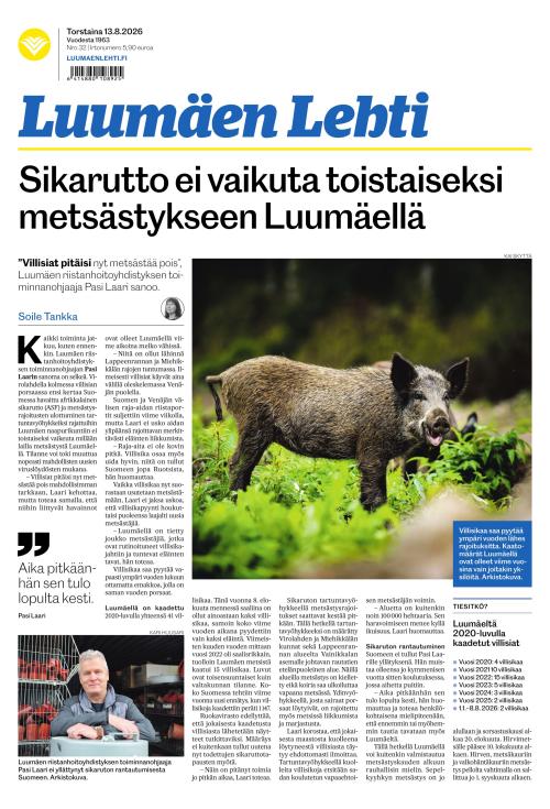 Luumäen Lehti 13.8.2026