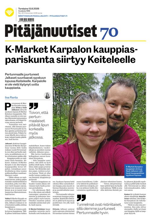 Pitäjänuutiset 13.8.2026