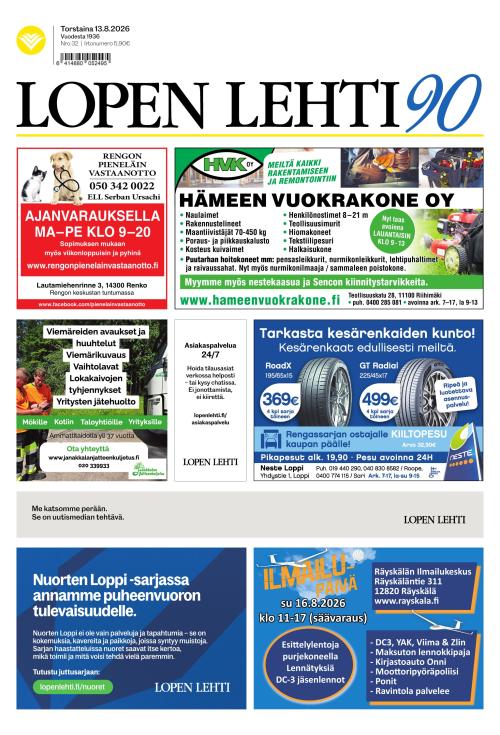 Lopen Lehti 13.8.2026