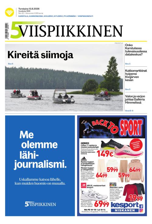 Viispiikkinen 13.8.2026