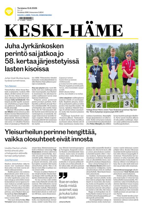Keski-Häme 13.8.2026