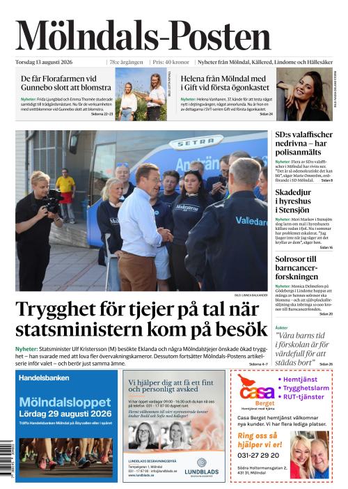 Mölndals-Posten 13.8.2026