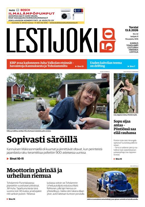 Lestijoki-lehti 13.8.2026