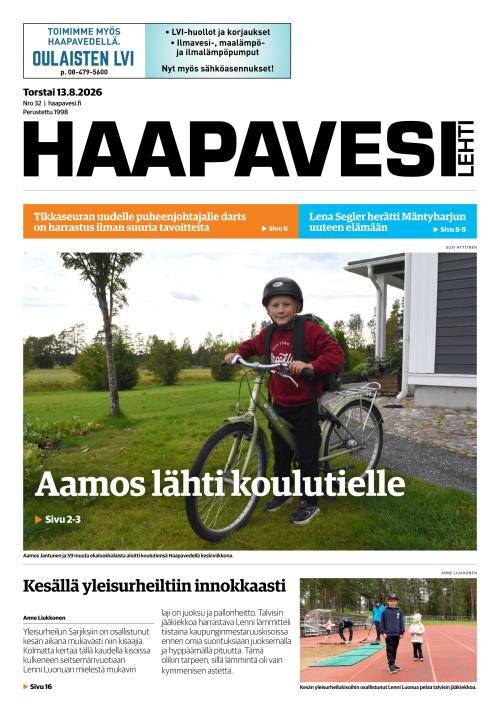 Haapavesi-lehti 13.8.2026