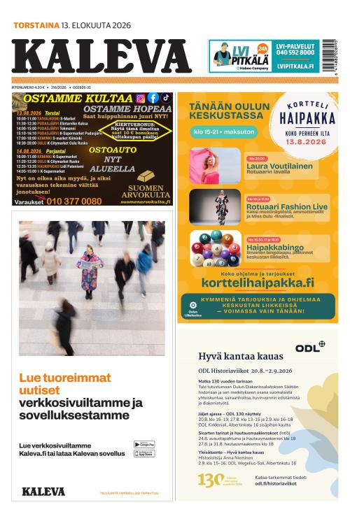 Kaleva 13.8.2026