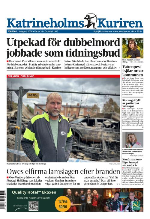 Katrineholms-Kuriren 13.8.2026
