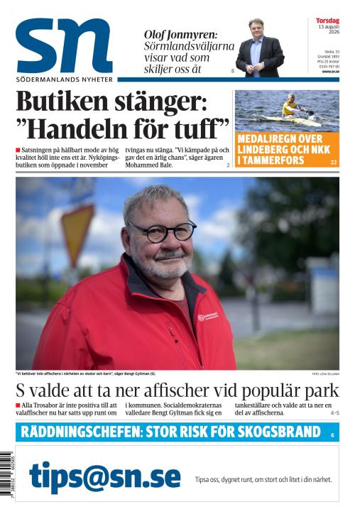 Södermanlands Nyheter 13.8.2026