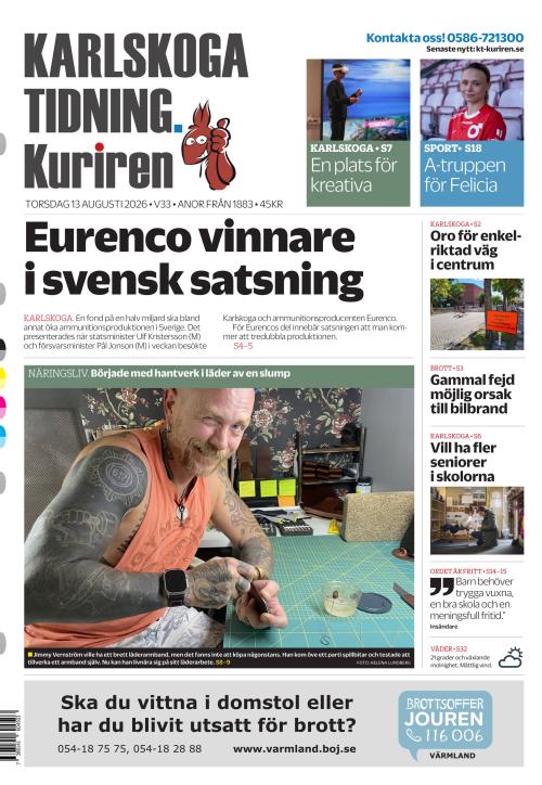 Karlskoga Tidning-Kuriren 13.8.2026