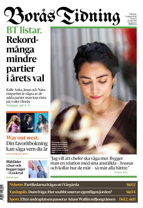 Borås Tidning 13.8.2026