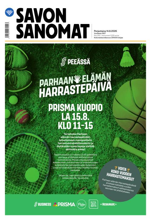 Savon Sanomat 14.8.2026