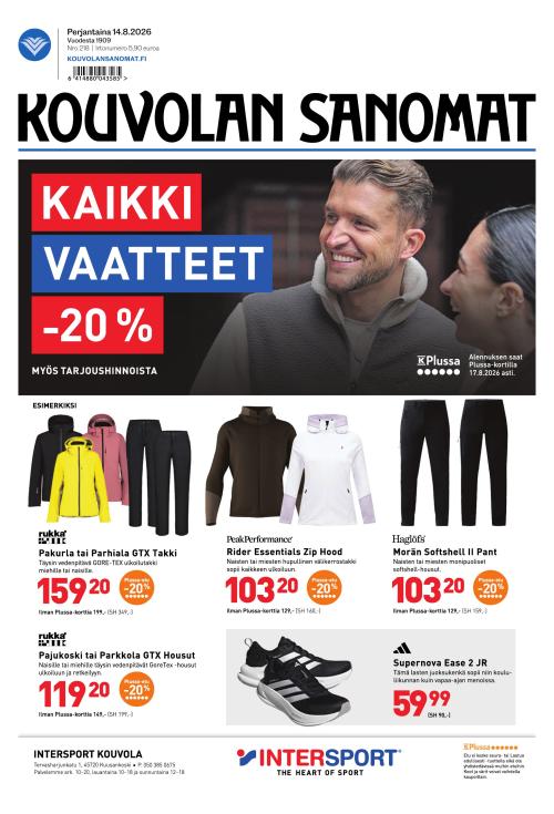 Kouvolan Sanomat 14.8.2026