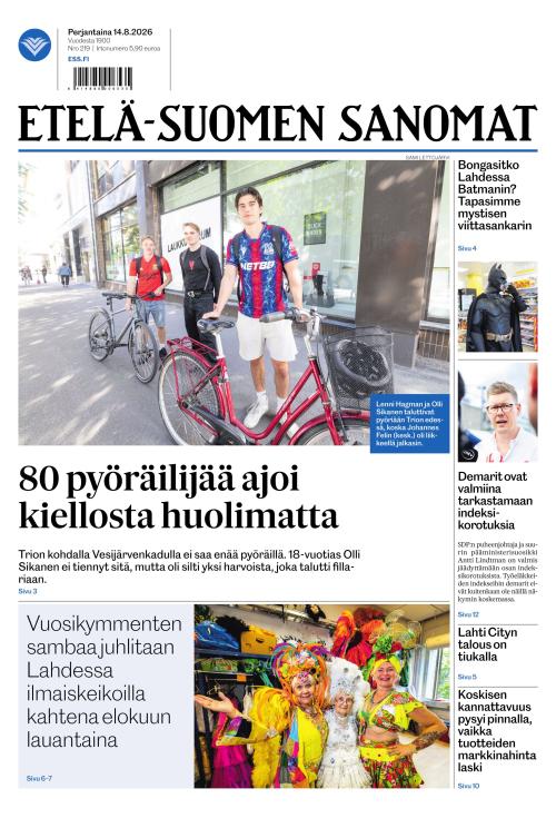 Etelä-Suomen Sanomat 14.8.2026
