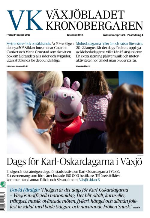 Växjöbladet Kronobergaren 14.8.2026