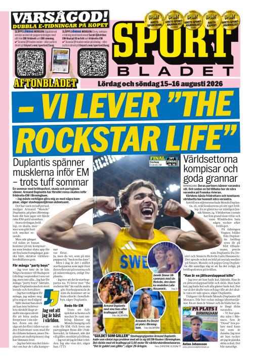 Aftonbladet Sportbladet 15.8.2026