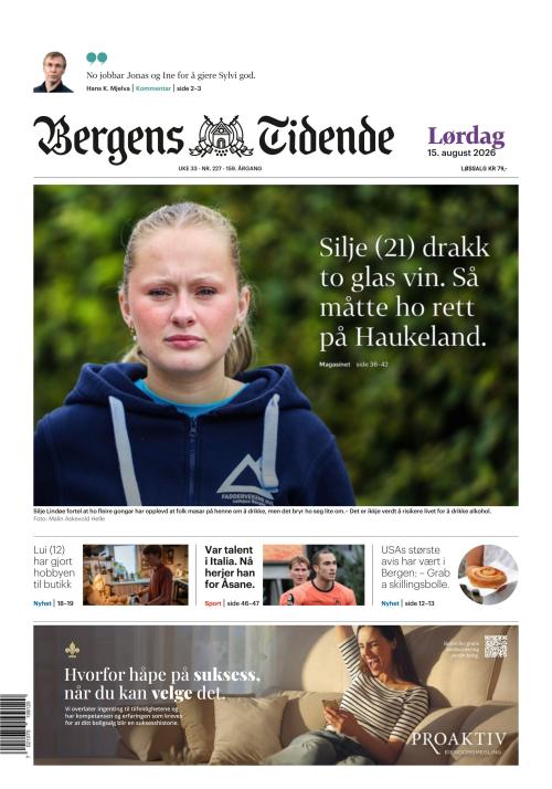 Bergens Tidende 15.8.2026