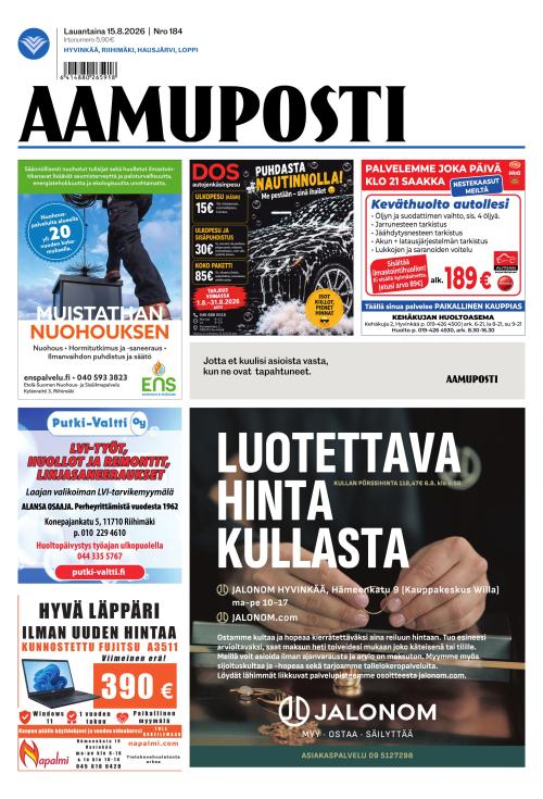 Aamuposti 15.8.2026