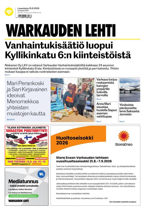 Warkauden Lehti 15.8.2026