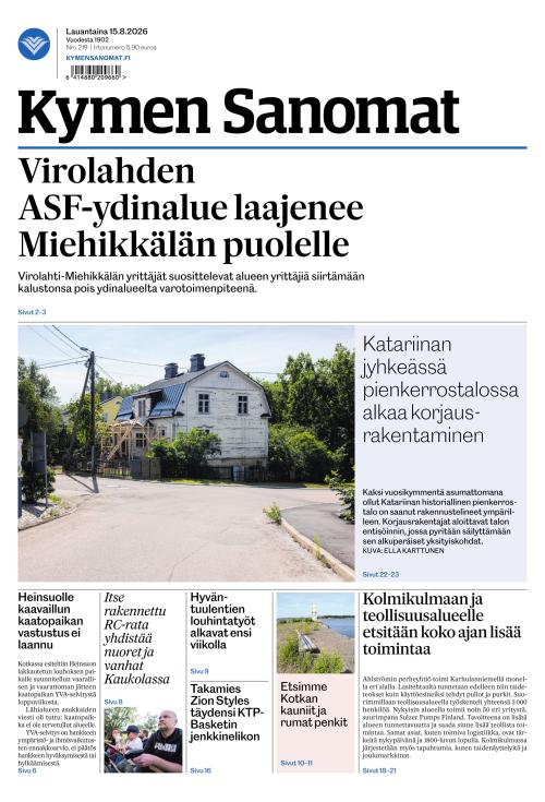 Kymen Sanomat 15.8.2026