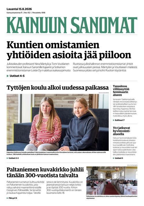 Kainuun Sanomat 15.8.2026