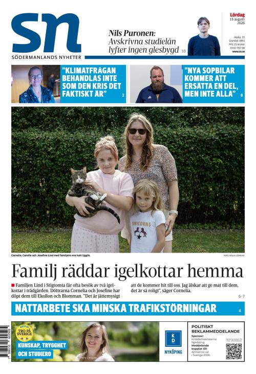 Södermanlands Nyheter 15.8.2026