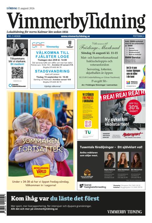 Vimmerby Tidning / Kinda-Posten 15.8.2026