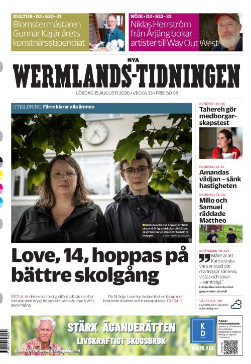 Nya Wermlands-Tidningen 15.8.2026
