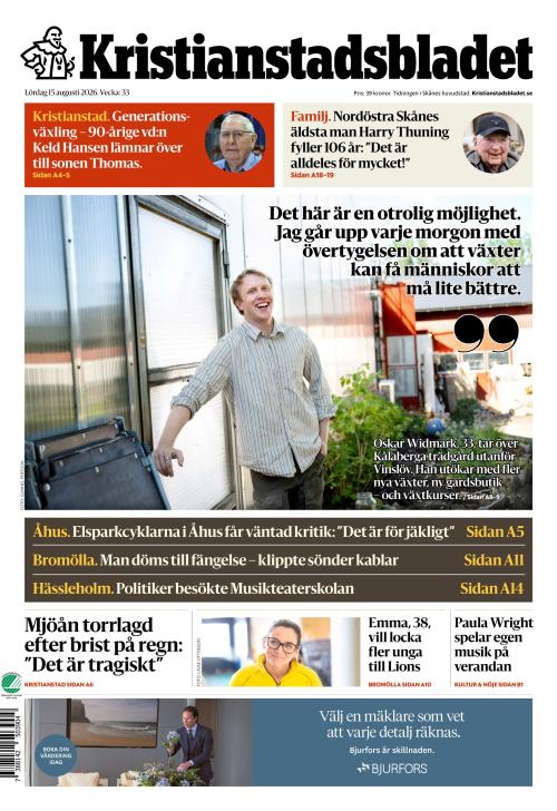 Kristianstadsbladet 15.8.2026