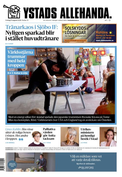 Ystads Allehanda 15.8.2026