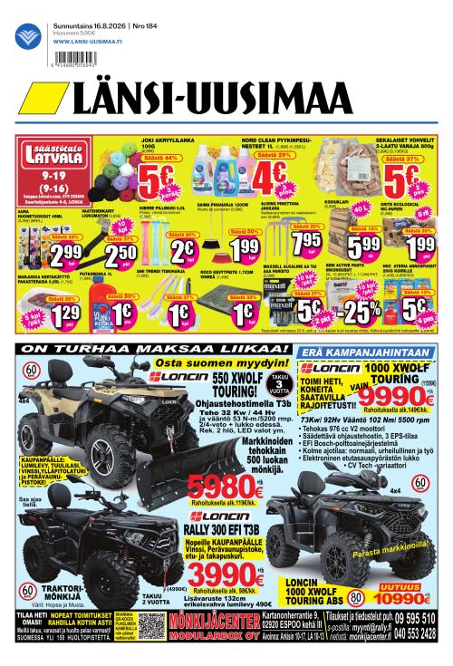 Länsi-Uusimaa 16.8.2026