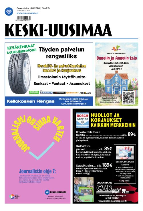 Keski-Uusimaa 16.8.2026