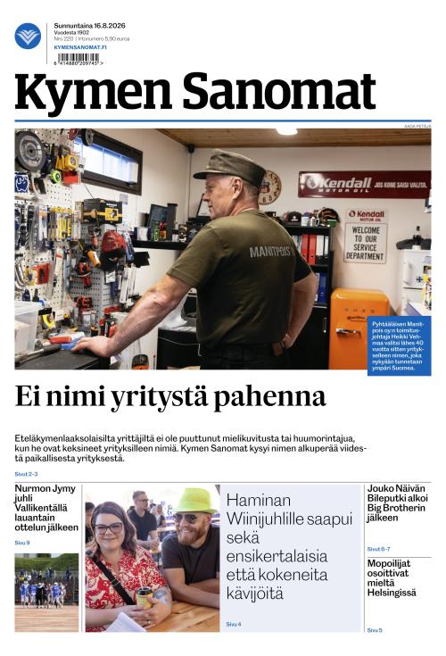 Kymen Sanomat 16.8.2026
