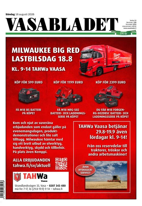 Vasabladet 16.8.2026