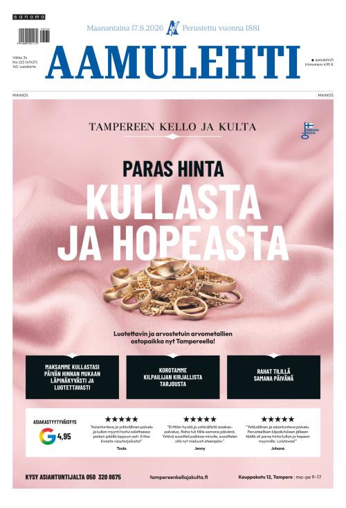 Aamulehti 17.8.2026
