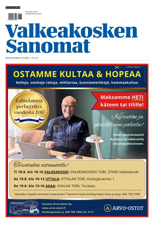 Valkeakosken Sanomat 17.8.2026