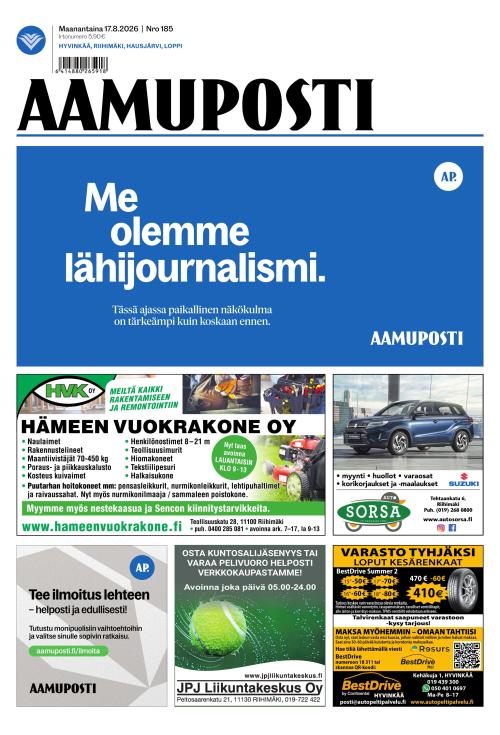 Aamuposti 17.8.2026