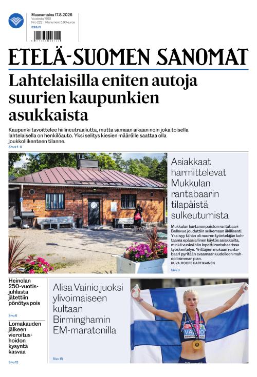 Etelä-Suomen Sanomat 17.8.2026