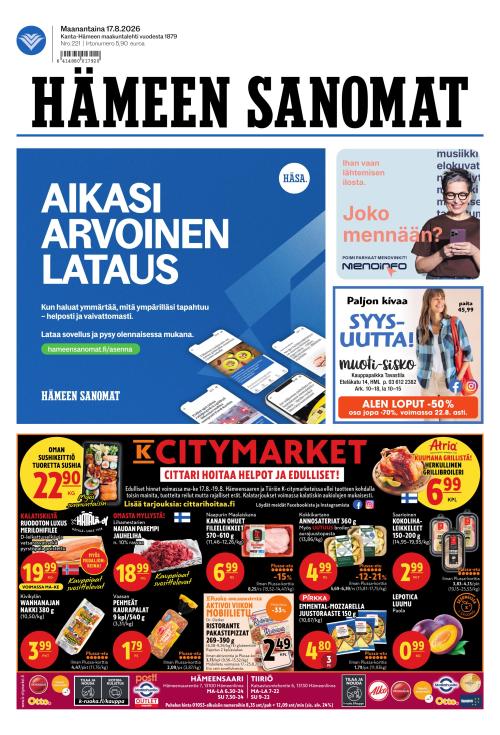 Hämeen Sanomat 17.8.2026