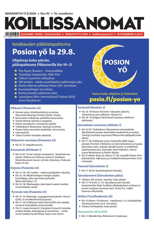 Koillissanomat 17.8.2026