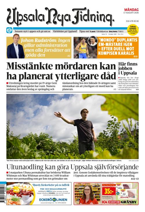 Upsala Nya Tidning 17.8.2026