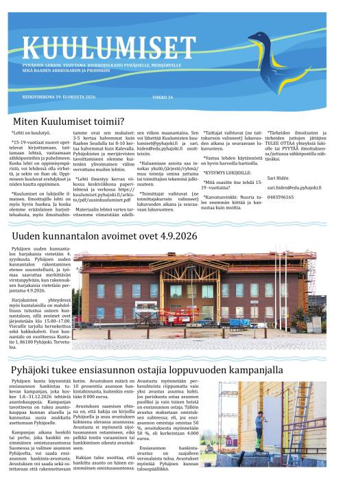 Pyhäjoen Kuulumiset 19.8.2026