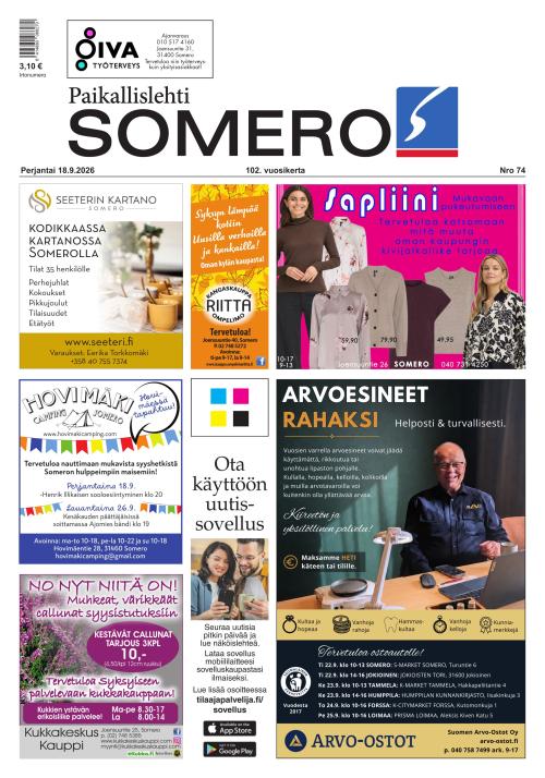 Paikallislehti Somero 18.9.2026